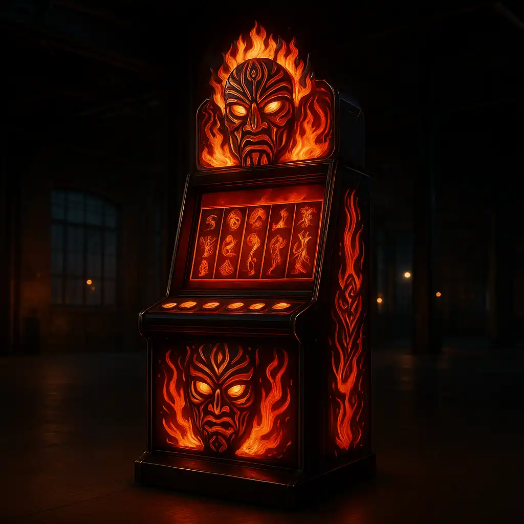 9 Masks Of Fire slot machine screen inside the MetroBetz urban loft