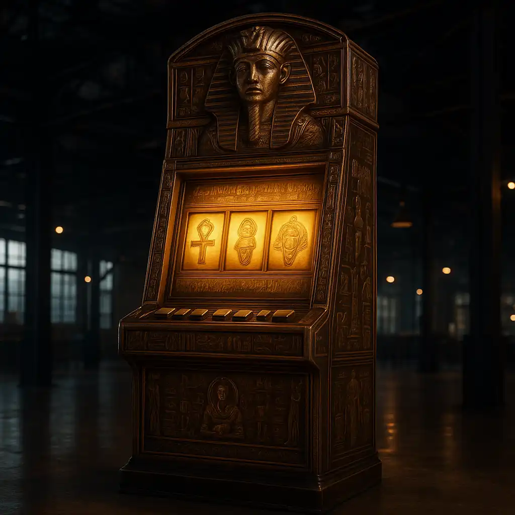 Ramses Book slot machine screen inside the MetroBetz urban loft